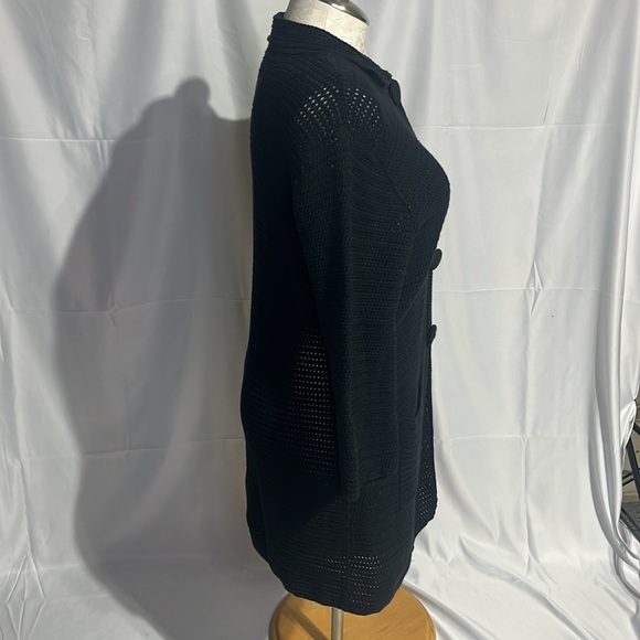Chico’s womens black snap up knit cardigan sweater . - Picture 4 of 12